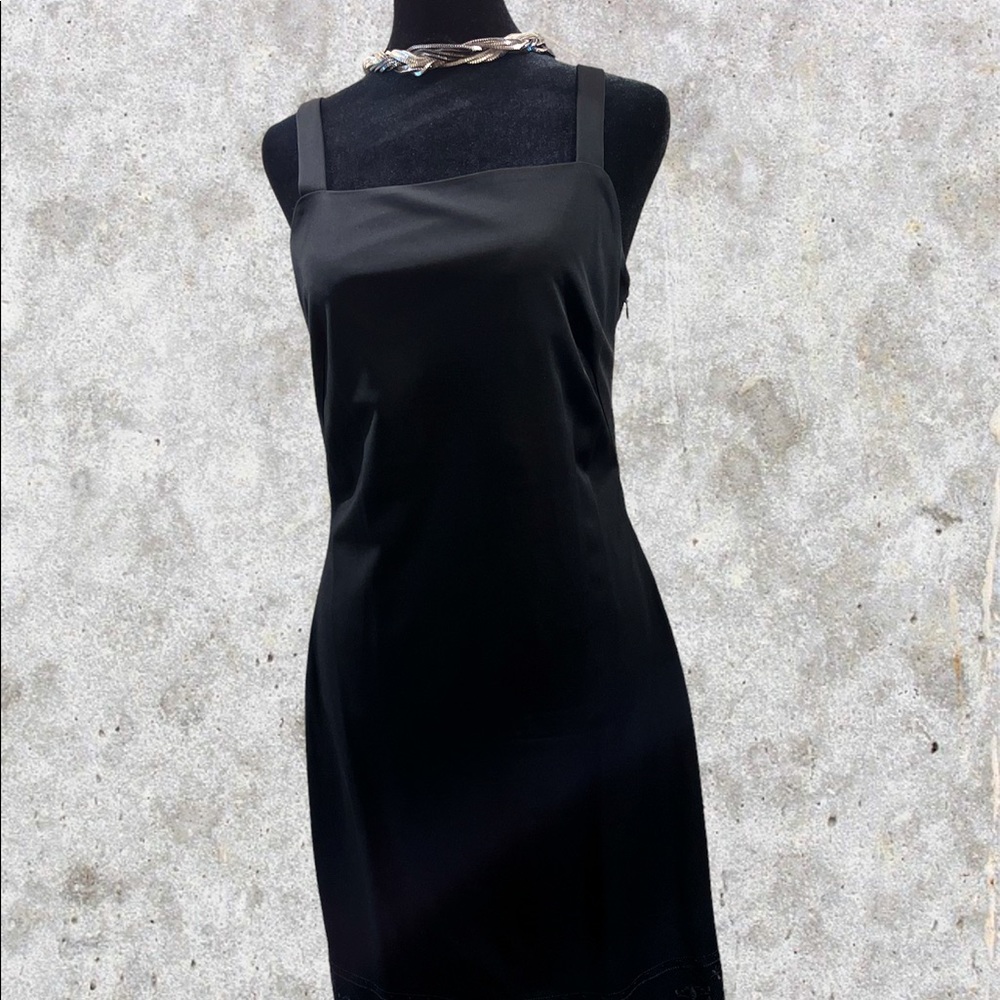 Ann Taylor Black Dress with lovely embroidery on the bottom